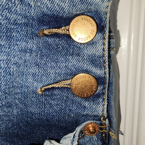 Universal Thread Light to Medium Blue Denim Overalls with Brass Buttons GRUNGE - Picture 3 of 14